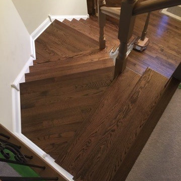 Before & After: Custom Stained Oak Stair Treads
