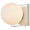 Living District Jaylin 1-Light Chrome & Frosted White Bath Sconce