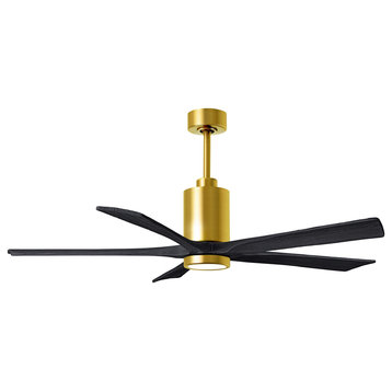 Patricia-5 5-Blade Ceiling Fan, LED Light Kit, Brushed Brass/Matte Black, 60