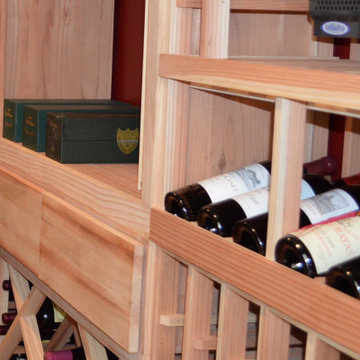 Residential Custom Wine Racks with a 15-Degree Angle Display Row