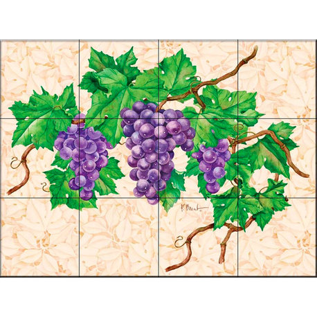 Tile Mural, Grapevine by Paul Brent