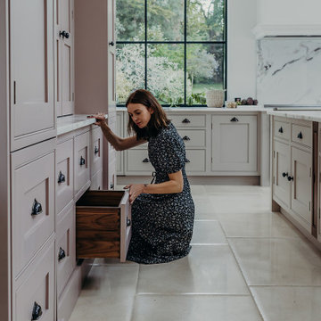 Olive - Dresser, Deep walnut drawers.