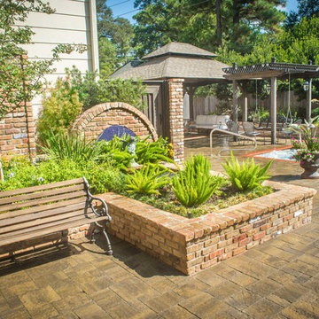 Brick and Tile Backyard Design - New Orleans Flavor