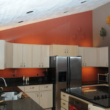 Before and after Check out Back Painted Glass for the Kitchen!