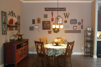 Inspiration for a rustic dining room remodel in Dallas