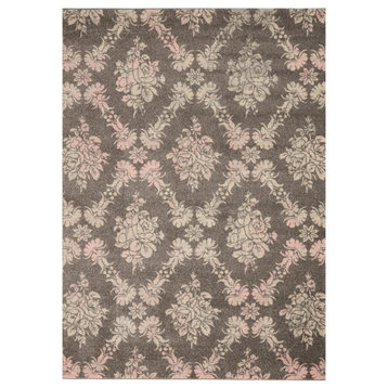Nourison Tranquil Transitional Area Rug, Gray/Pink, 6'x9'