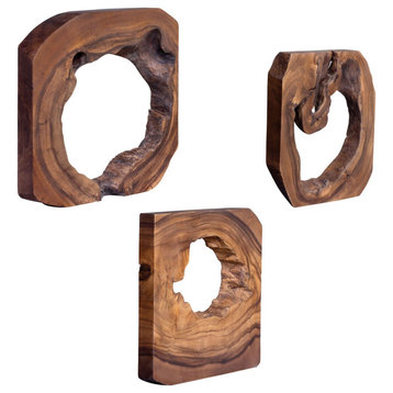 Uttermost 04207 Adlai Wood Trees Wall Art - Set of 6 - Rich Coffee Brown