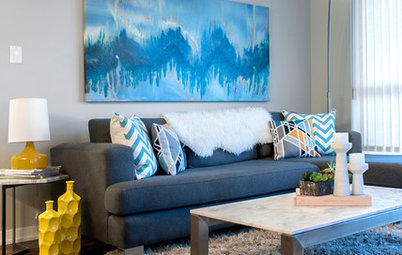 My Houzz: Color and Pattern Give a Newlyweds’ Home Zing