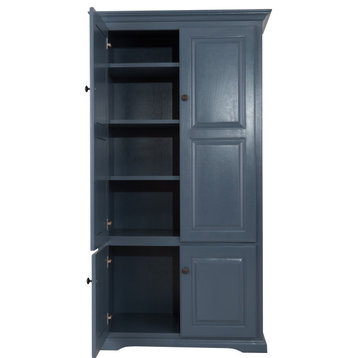 Double Wide Kitchen Pantry Cabinet, Smoky Blue