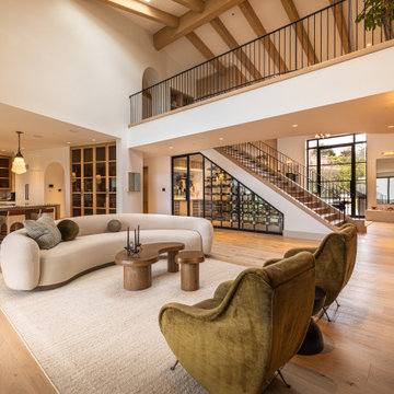 Contemporary Glass Enclosed Staircase Wine Cellar in Laguna Niguel