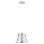 Livex Lighting - Livex Lighting 49096-66 Pendants - 9.5" One Light Pendant - Canopy Included: Yes  Shade IncPendants 9.5" One Li Brushed Aluminum BruUL: Suitable for damp locations Energy Star Qualified: n/a ADA Certified: n/a  *Number of Lights: Lamp: 1-*Wattage:60w Medium Base bulb(s) *Bulb Included:No *Bulb Type:Medium Base *Finish Type:Brushed Aluminum