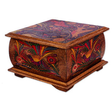 Novica Handmade Birds Of Tonala Decoupage Wood Decorative Box