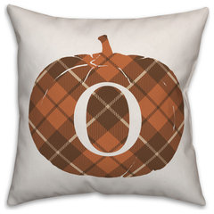 Wheat Plaid Pumpkin Pillow 18x18 - Allysons Place