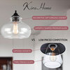 Kira Home Harlow 38" Farmhouse Kitchen Island Light, Glass Shades, Adjustable