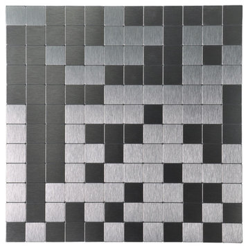 Peel and Stick Metal Backsplash Tile Puzzle Brush 12"x12, A16011p10