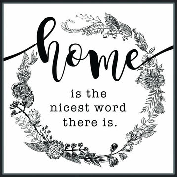 "Home is the nicest", Decorative Canvas Wall Art, 41.75"x41.75"