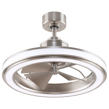 Gleam 16" Fan, Brushed Nickel With LED Light Kit