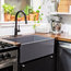 Austen Farmhouse Fireclay 30" Single Bowl Kitchen Sink, Block Party Matte Gray
