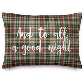 And To All A Good Night, Tartan Plaid 14x20 Lumbar Pillow