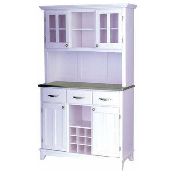 Bowery Hill Wine Rack Buffet and 2 Door Hutch in White