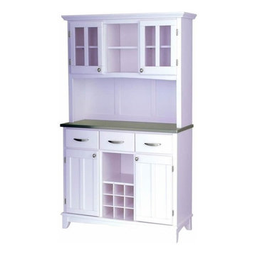 Bowery Hill Wine Rack Buffet and 2 Door Hutch in White