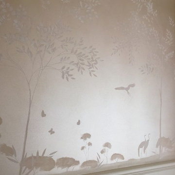 Tree Mural: White on White
