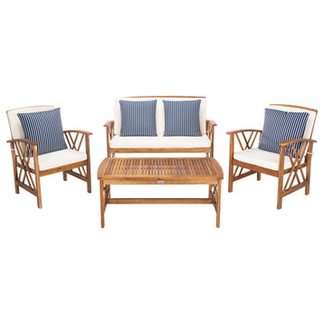 Fontana 4-Piece Outdoor Set Natural/Beige/Navy/White Thin Stripe