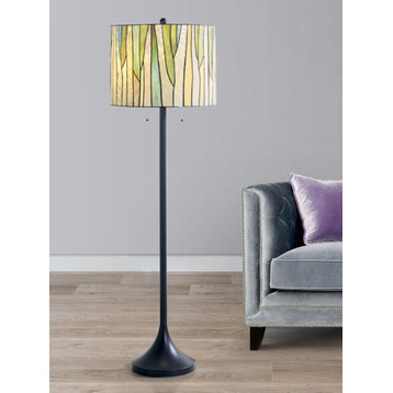 Barossa Modern Tiffany Floor Lamp, Green, 61"