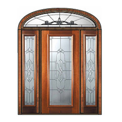 Pre-hung Side lights-Transom Door 80 Mahogany Kensington Full Lite Glass - Front Doors