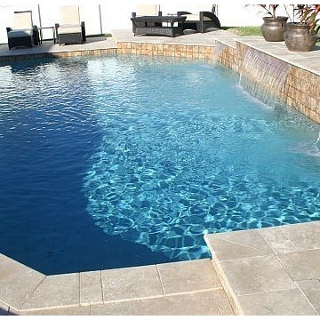 170 - Modern Geometric Pool with Sleek Waterfalls