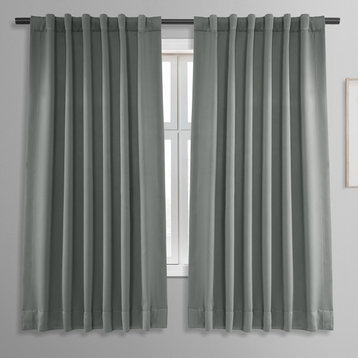Neutral Gray Room Darkening Curtain, Set of 2, 50"x63"