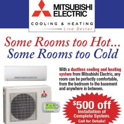 Mitsubishi Ductless Heating and Cooling Systems - Air Conditioners