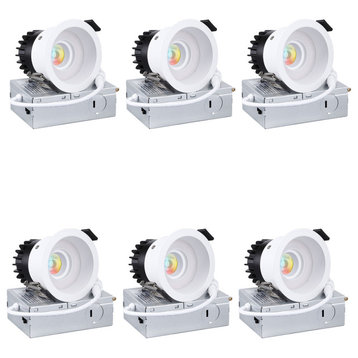 6 Pack 5CCT 2" LED Recessed Light With Night Light, Anti-Glare, Dimmable