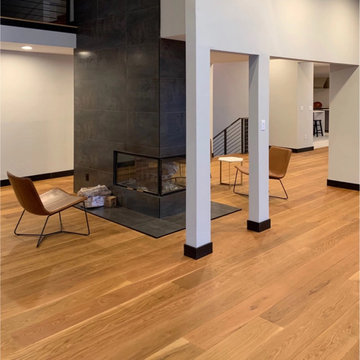 Select White Oak Plank Flooring, Fireplace - Living Room