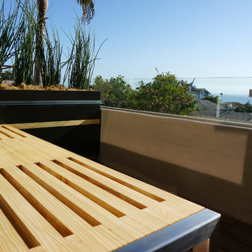 Metal Planter Bench - Worley Residence