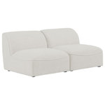 Meridian Furniture - Miramar Linen Textured Fabric Upholstered 2-Piece Modular Sofa, Cream - Unwind and let your cares float away while you're curled up in the welcoming confines of this Miramar Modular Sofa. This sophisticated modular sofa is made from premium materials with a solid frame that ensures durability and long-lasting service life. The soft cream linen textured upholstery on this modular sofa makes it feel super indulgent against the skin. Pair this sofa with other items in the Miramar collection for a complete lookthe latches underneath make pairing a snap.