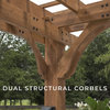 Outdoor Pergola, Cedar Wood Frame With Electrical & USB Outlets, 16ft X 12ft