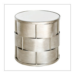 Worlds Away Davis S Basketweave Side Table In Silver Leaf - Dining Tables