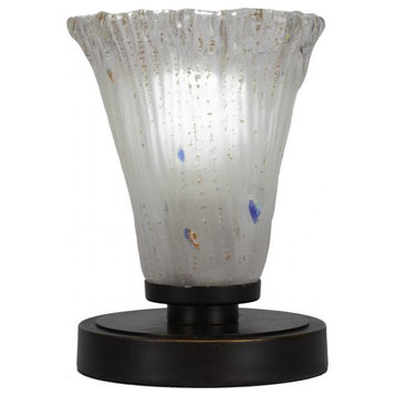 Luna 1-Light Table Lamp, Dark Granite/Fluted Frosted Crystal