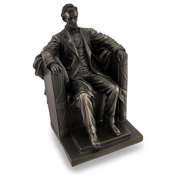 Seated Abraham Lincoln Bronzed Historical Sculptural Statue
