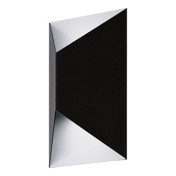 Predazzo 2-Light Outdoor Wall Light, Black With White Interior