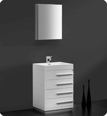 Bathroom Vanities Fresca Livello 24 X 19 White Modern Bathroom Vanity Fvn8024wh Vanities And Sink Consoles