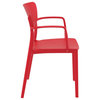 Lisa Outdoor Dining Arm Chair Red, Set of 2