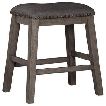 Bowery Hill Contemporary 24" Upholstered Counter Stool in Gray