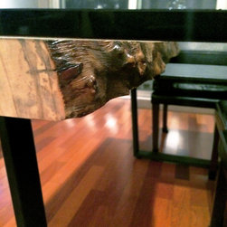 Hard Maple Inverted Live Edge Glass Table #366 - Dining Tables