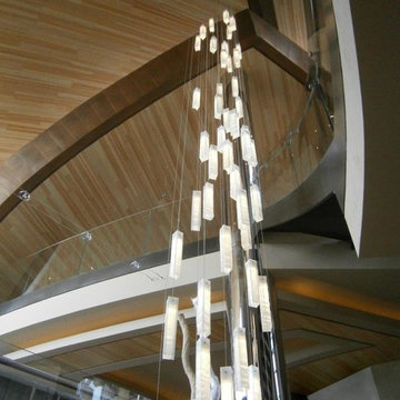 MODERN LIGHTING FOR FOYER, MODERN ENTRY STAIRWAY LIGHTS FOR HIGH CEILING FOYER