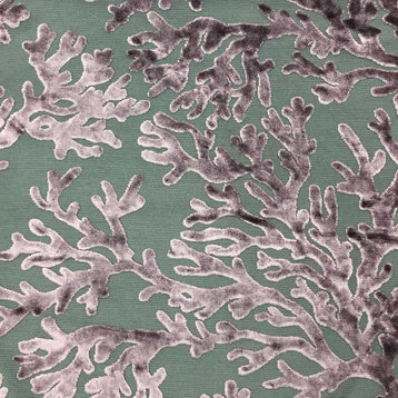 Scuba Coral Burnout Velvet Upholstery Fabric, Plum