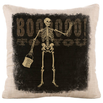 Halloween Party 18"x18" Boo Pillow, Natural