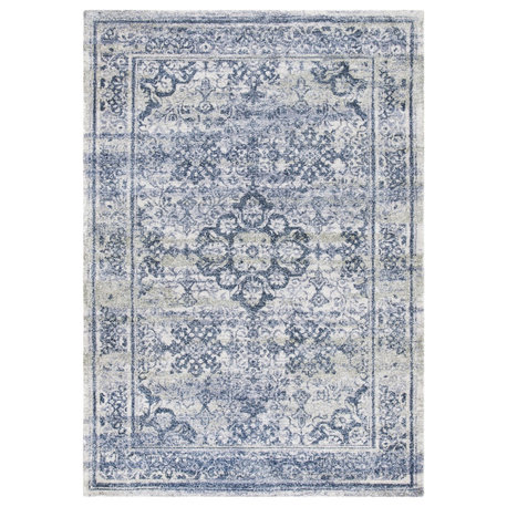 Safavieh Classic Vintage Area Rug, CLV201, Navy and Sage, 4'x6'