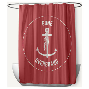 Gone Forever Overboard Ligonberry Red 70" w x 73" h Shower Curtain